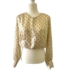 Women’s XL Zara long sleeve floral crop top with polka dots